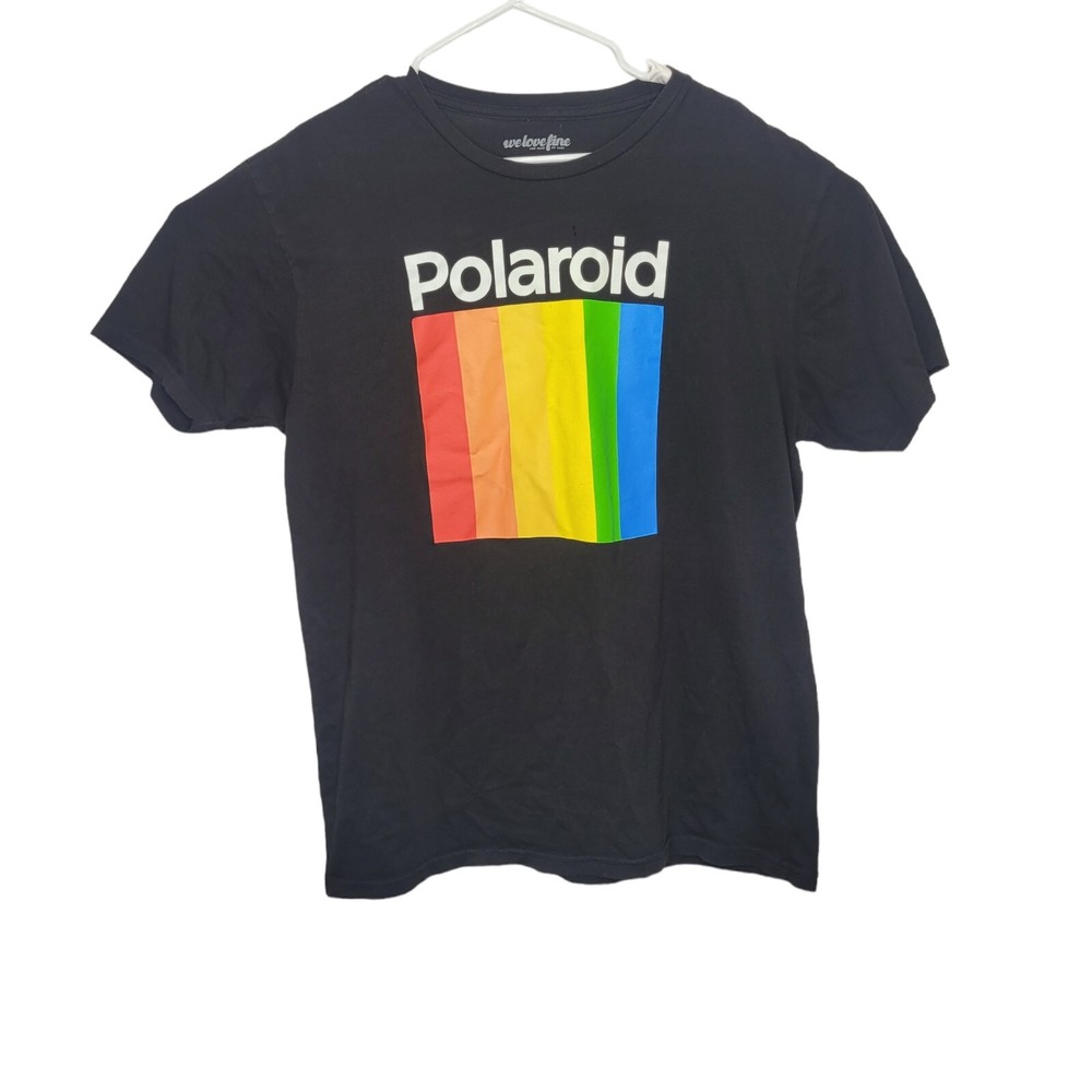 POLAROID Short‎ Sleeve Black Logo T-Shirt Men's XL Graphic